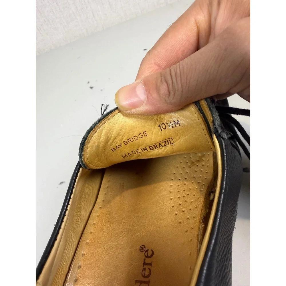 Belvedere Baybridge Men's Black Oxfords Dress Shoes Split Toe Leather‎ Size 9.5M